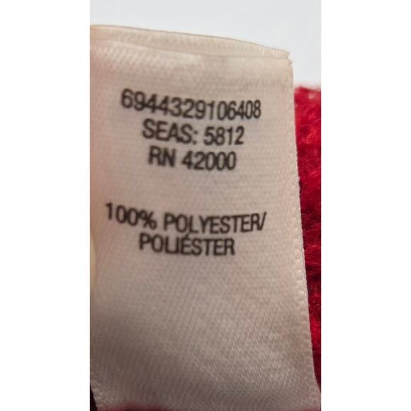 Red Fuzzy Jaclyn Smith Bucket Hat with Purple Flower Pin Season 5812 - Picture 8 of 8